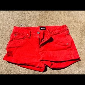 Red Hudson jean shorts